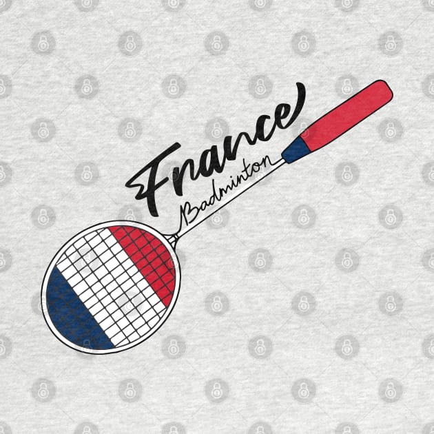 France Flag of Badminton Racquet Racket Sports (France) Flag by Mochabonk